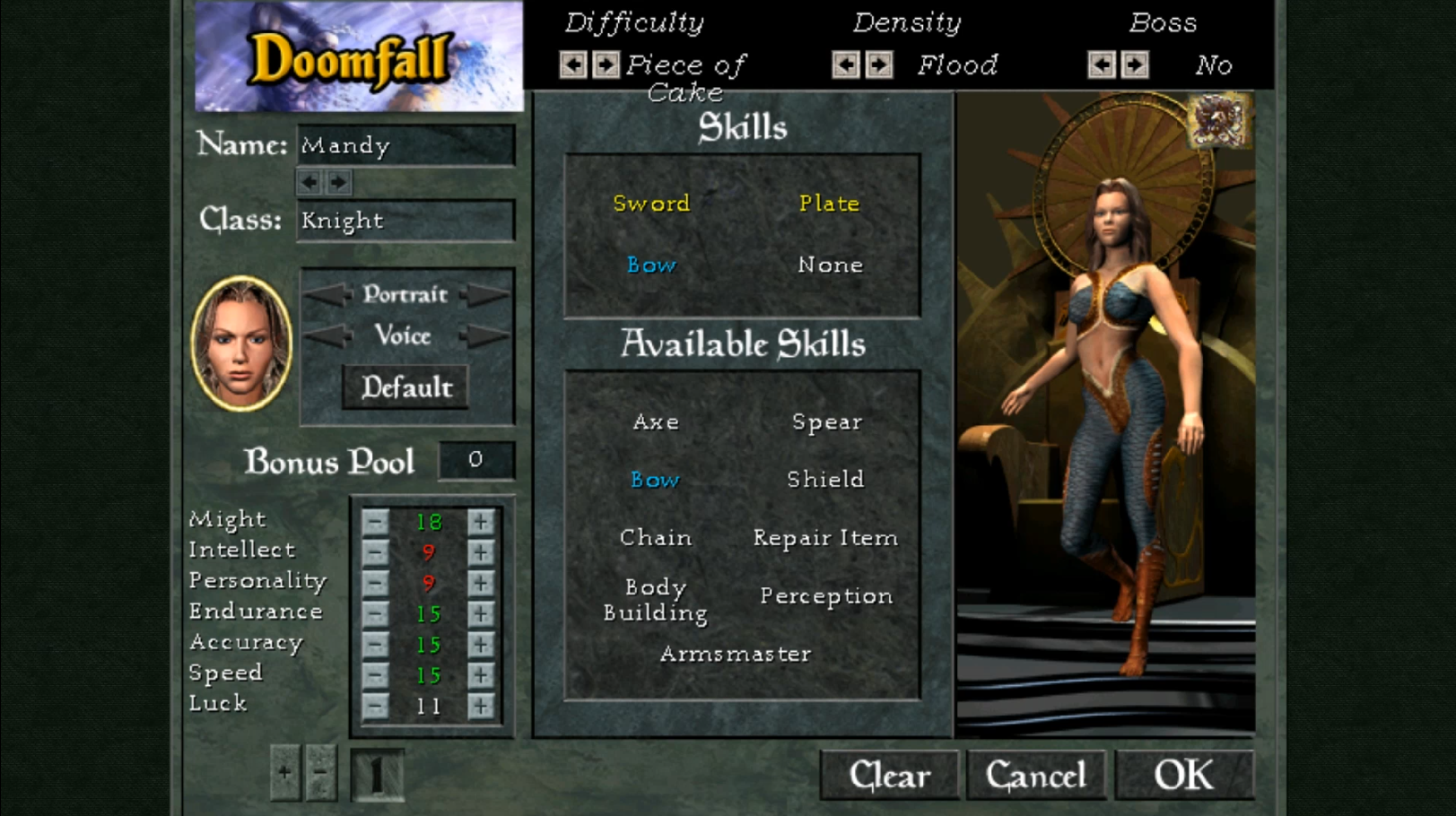 Doomfall settings: Difficulty, Density, Boss - MMMerge modular overhaul